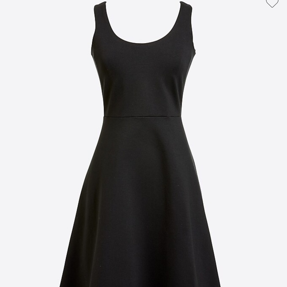 NWT J.Crew black ponte knit zip up sleeveless dress